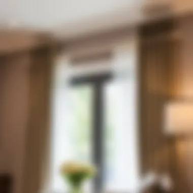 Elegant Brushed Nickel Double Curtain Rods Elegant brushed nickel double curtain rods enhancing a modern interior