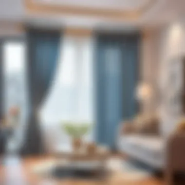 Stylish Interior with Double Curtain Rods Stylish interior featuring double curtain rods in a chic setting