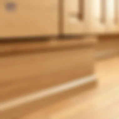 Detailed view of maintenance practices for cabinet bases