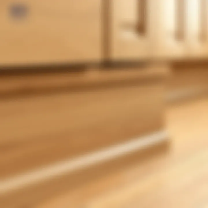 Detailed view of maintenance practices for cabinet bases