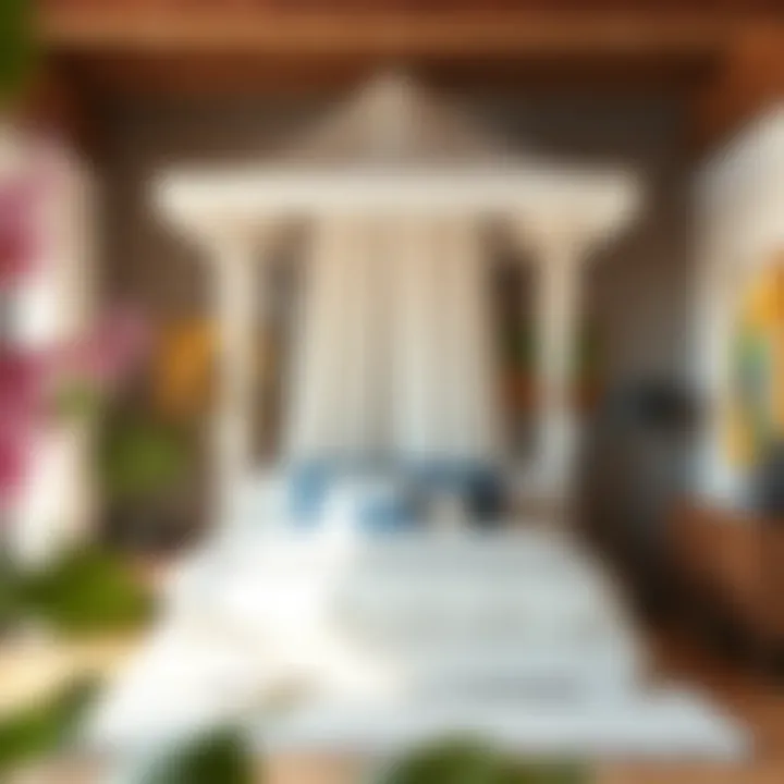 Artistic Installation of a Canopy Creative installation of an extra large bed canopy in an artistic space