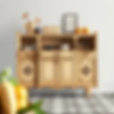 A vintage kitchen credenza with intricate detailing