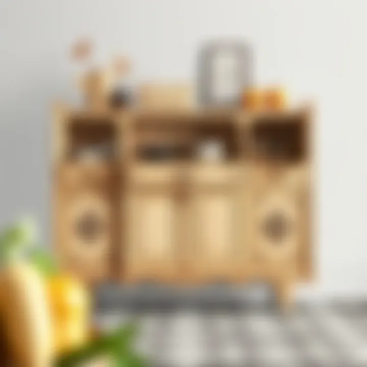 A vintage kitchen credenza with intricate detailing