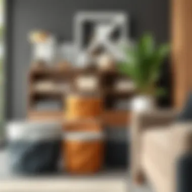 Stylish storage bins integrated into contemporary home décor