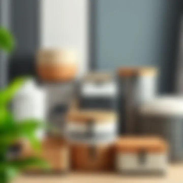 A modern storage bin collection showcasing various designs