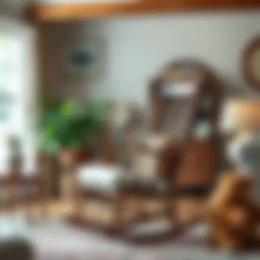 A well-maintained used rocking chair in a cozy living room