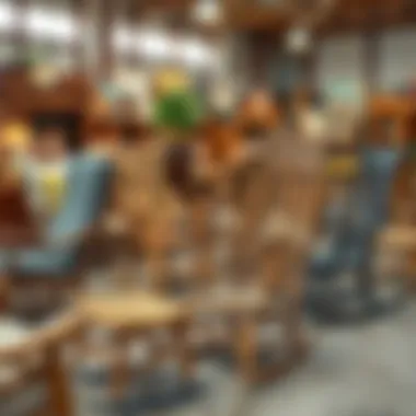 A marketplace featuring various used rocking chairs for sale