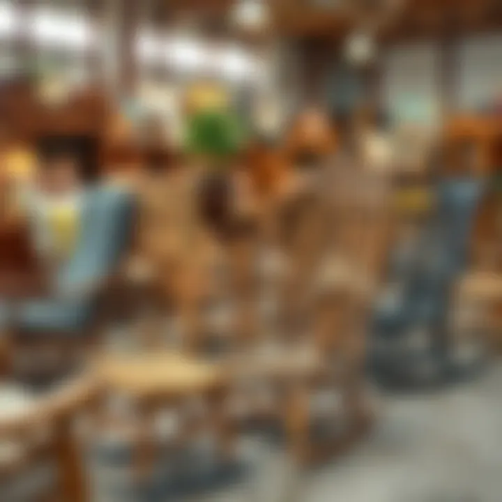 A marketplace featuring various used rocking chairs for sale