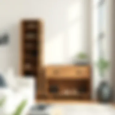 Trones shoe cabinet integrated into a minimalist home design