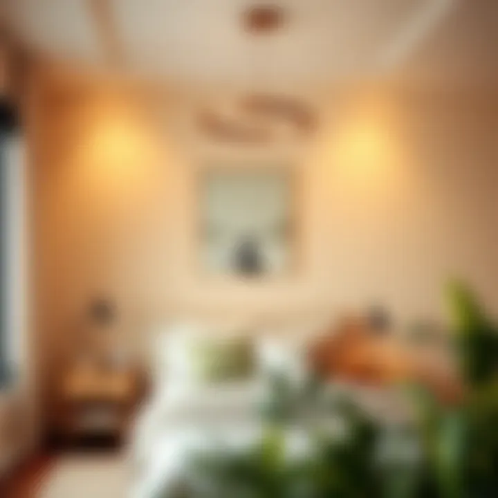 Creating Cozy Ambiance with Ring Lights Warm ambiance created by 3 ring light fixture in a cozy bedroom