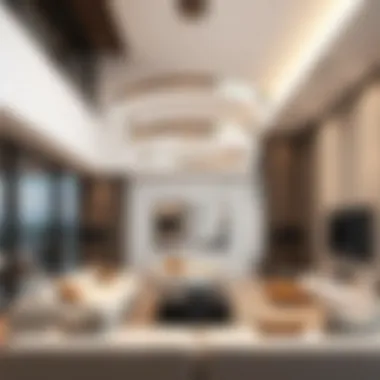 Elegant Illumination in Modern Spaces Elegant 3 ring light fixture illuminating a modern living room