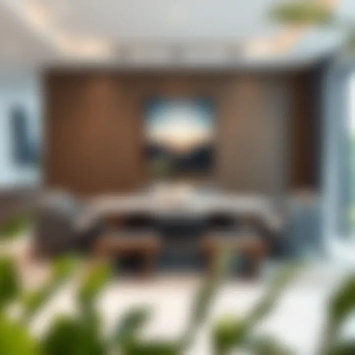 Modern Aesthetics in Living Spaces Stylish four-foot rectangular table in a modern living room