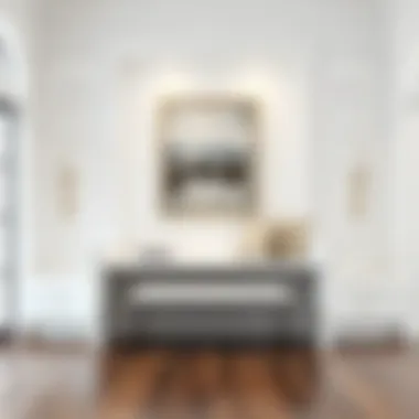 Elegant white cubbie bench enhancing a minimalist living space