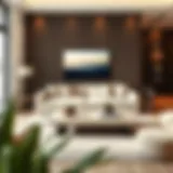 Elegant light beige coffee table in a modern living room