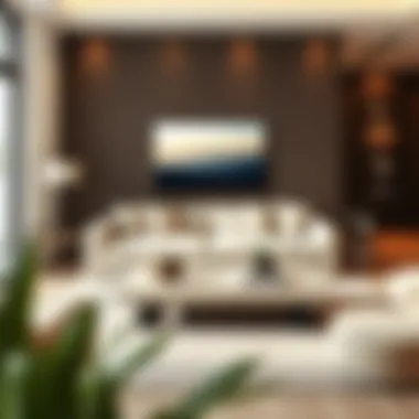 Elegant light beige coffee table in a modern living room