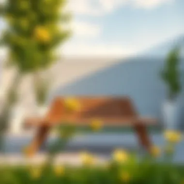 Wayfair Picnic Bench in Modern Outdoor Setting Wayfair picnic bench in a modern outdoor setting