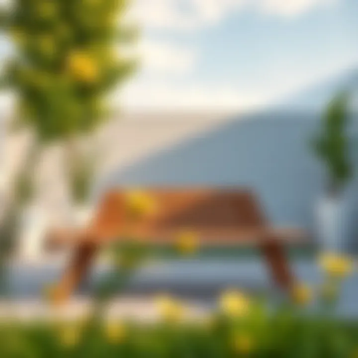 Wayfair Picnic Bench in Modern Outdoor Setting Wayfair picnic bench in a modern outdoor setting