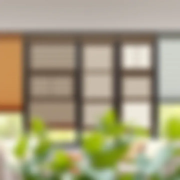 Modern Blinds Showcase Stylish selection of modern blinds showcasing diverse materials and textures.