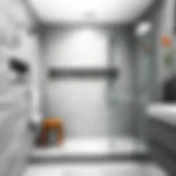 Innovative tile layout showcasing a modern shower design