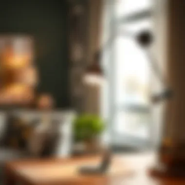 Stylish clip-on task light enhancing home decor