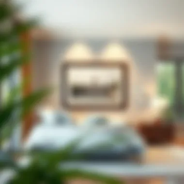 Cozy Bedroom with Artistic Photo Frame Cozy bedroom featuring a 40 x 60 photo frame artistically arranged