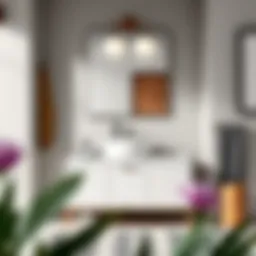 Elegant vessel bathroom vanity set in a modern setting