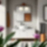 Modern Elegance: Vessel Bathroom Vanity Set Elegant vessel bathroom vanity set in a modern setting