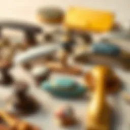 An assortment of vintage pulls showcasing different styles and materials