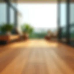 Elegant wood balcony flooring showcasing natural grain patterns