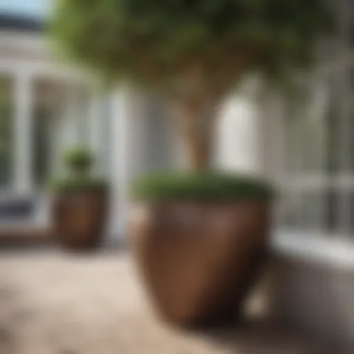 Elegant design of an extra large outdoor tree pot