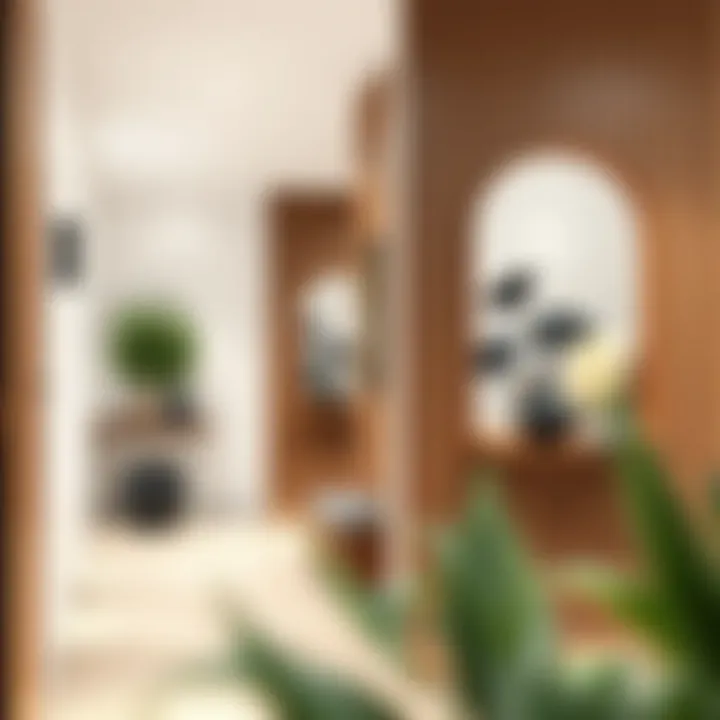 Contemporary designed mirror enhancing corridor aesthetics