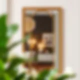 Elegant hall wall mirror reflecting stylish decor