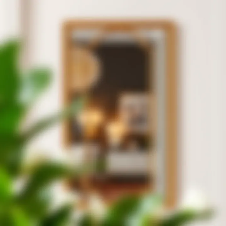 Elegant hall wall mirror reflecting stylish decor