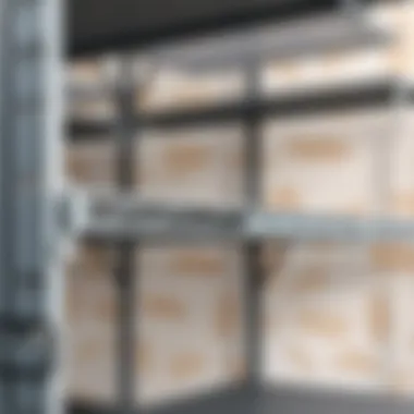 Construction Details of Metal Shelves Close-up of metal shelf construction details