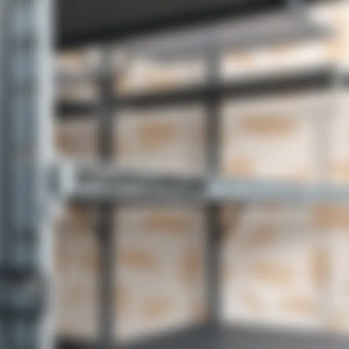 Construction Details of Metal Shelves Close-up of metal shelf construction details