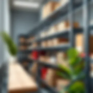 Diverse Storage Solutions on Metal Shelves Heavy duty metal shelves showcasing diverse storage solutions