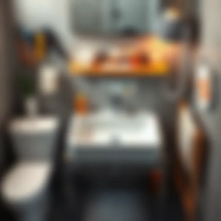 Effortless Installation: Upgrade Your Bathroom with Ease Installation of a stylish washroom sink with tools and fixtures