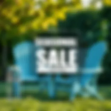 Seasonal Sales for Lawn Chairs A seasonal sale banner featuring discounts on lawn chairs