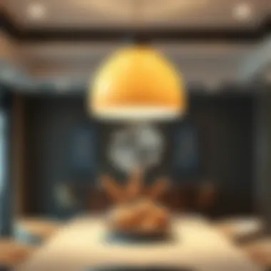 Elegant pendant lighting illuminating a dining area