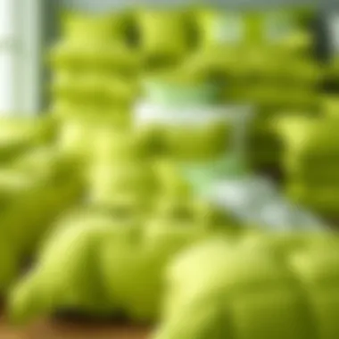 Variety of Lime Green Comforters Collection An array of lime green comforters displayed in a vibrant bedding collection