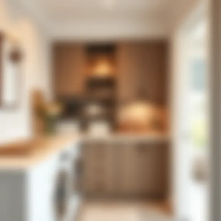 Seamless Integration of Linen Cabinets in Decor Stylish linen cabinet integrated into laundry decor