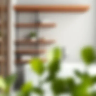 Customized wall shelving designed for small bathrooms