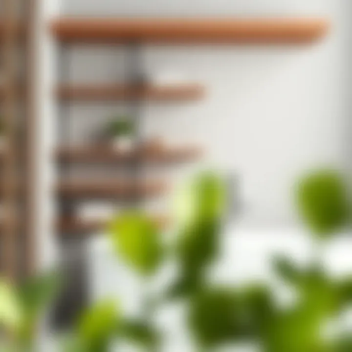 Customized wall shelving designed for small bathrooms