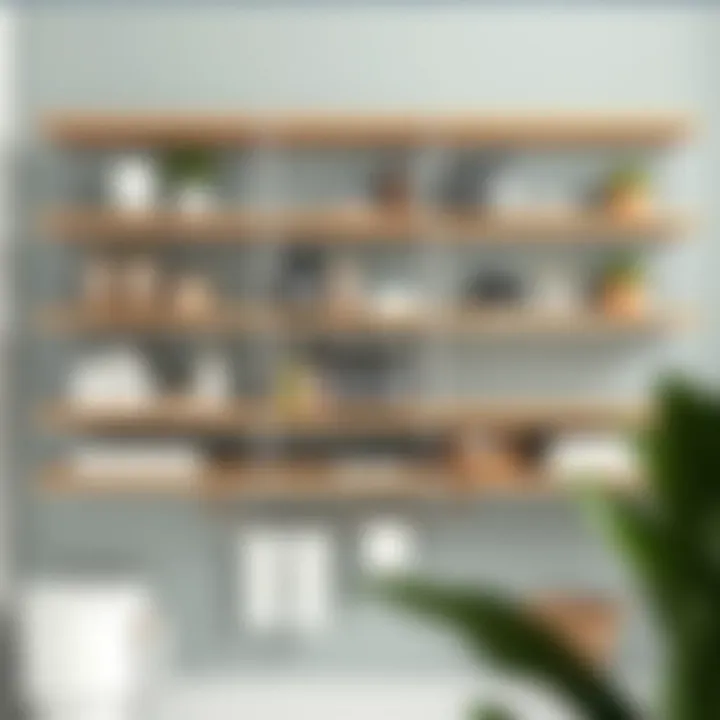 Stylish open shelving with organized toiletries