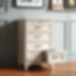 Elegant design of a single file cabinet with drawers