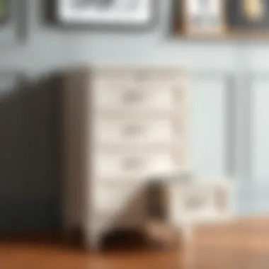 Elegant design of a single file cabinet with drawers