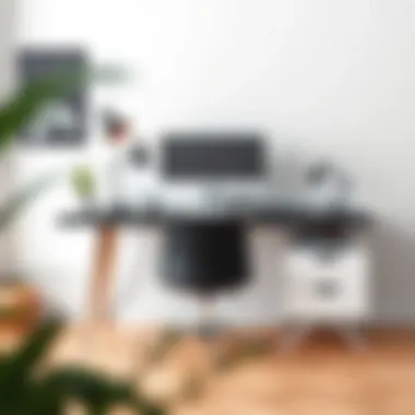 Minimalist Streaming Desk for Efficient Workspace Minimalist streaming desk with efficient workspace