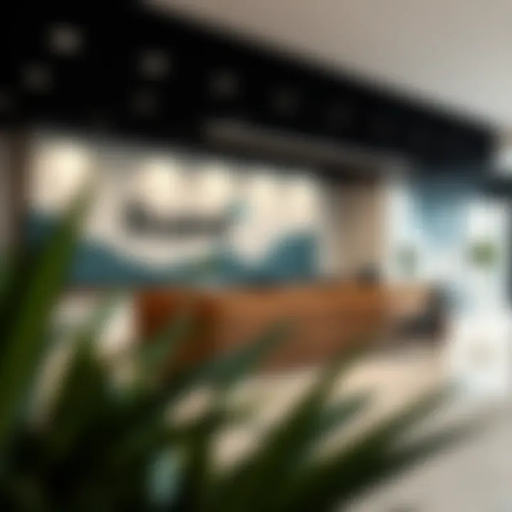 Showcasing brand identity through front desk design