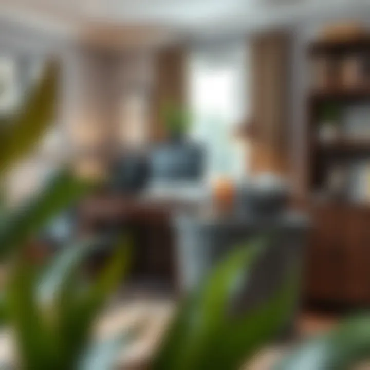 Scrunchable hampers used creatively in a contemporary home office.