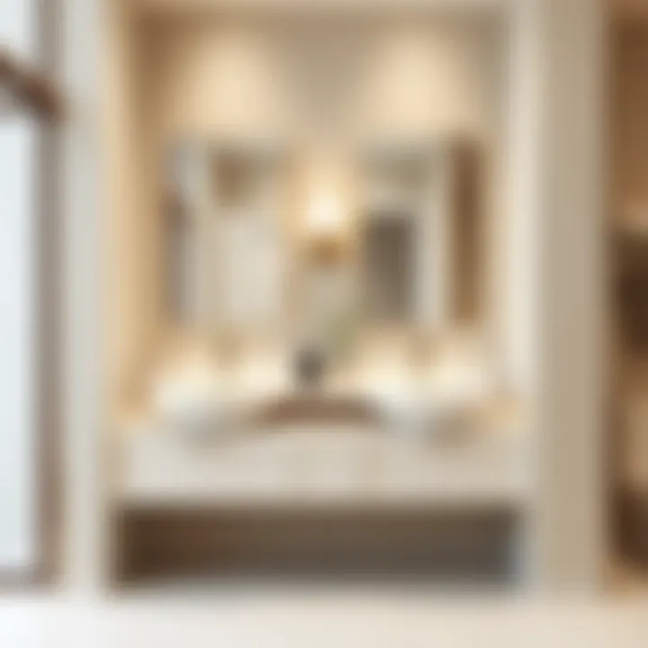 Elegant double vanity sinks in a compact bathroom layout